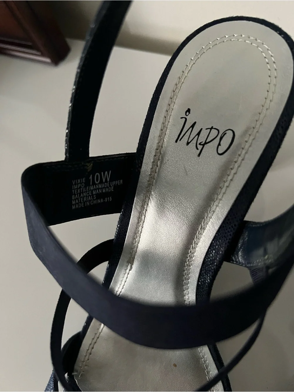 Impo Navy Strappy Slingback Sandals - Picture 2 of 4